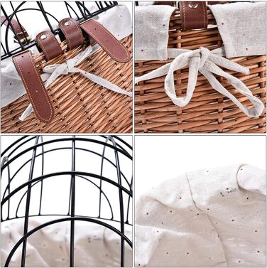 Фронтальний кошик для велосипеда з плетіння з лози - кошик для тварин, зберігання для собак, кошенят