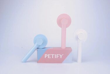 PETIFY Самоочисна щітка для вичісування шерсті котів і собак, універсальна для короткої та довгої шерсті, ефективно видаляє підшерстя та сплутане волосся, колір Білий Макарон