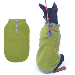 Теплий флісовий пуловер для собак, жилетка, одяг для цуценят, теплий зимовий одяг, жилетка для собак, пуловер для маленьких та середніх собак та котів (X-Large, Зелений) X-Large Зелений