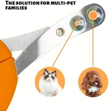 Тримери для кігтів котів з захистом, подвійний отвір, для котів, кошенят, собак, 3 шт. помаранчевого кольору