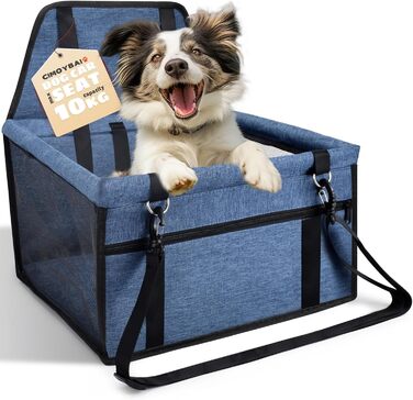 Автокрісло для собак - стабільне, з дихаючого оксфорду, для маленьких та середніх собак, синього кольору