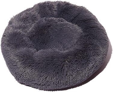 М'яке кругле ліжко для собак та котів Lukery з плюшу, зручне та затишне, для маленьких, середніх та великих тварин (Блідо-морська зелень) 100см, Глибокий небесно-сірий колір