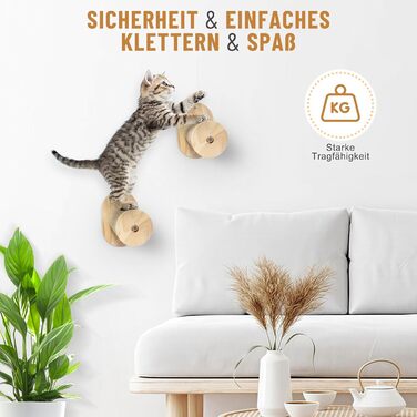 Настінна комплексна система для котів Lohofrnny: драбини, гамаки, когтеточки з натурального дерева, DIY