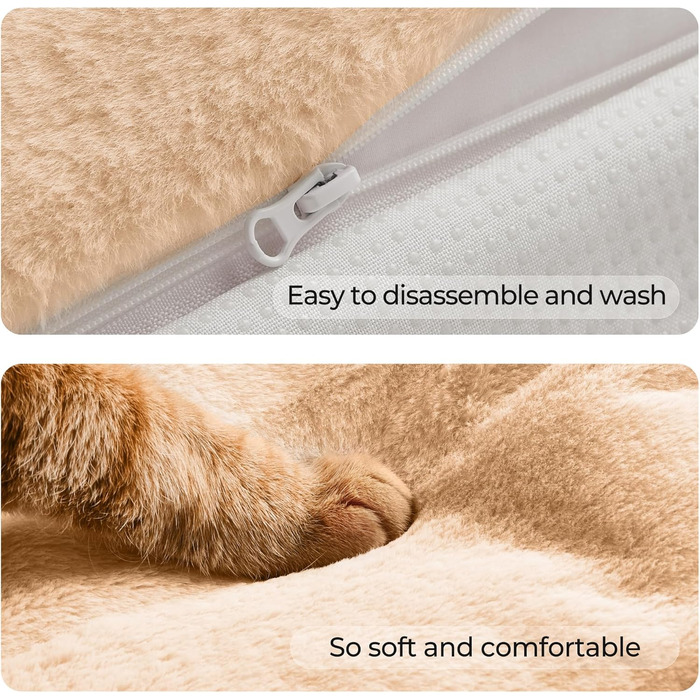Водонепроникне лежанка для собак та котів Allisandro, велика, світло-коричнева, знімний чохол, захист від небажаних предметів