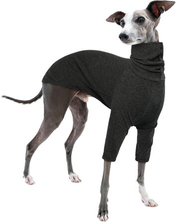 Пуловер з коміром-стійкою для гончих собак, теплий зимовий пуловер для гончих собак, куртка для гончих собак, пуловер для собак середнього розміру, собачий светр (Сірий, M) M Сірий