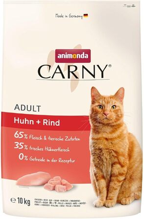 Сухий корм для дорослих котів Animonda Carny Adult з куркою та яловичиною, 10 кг