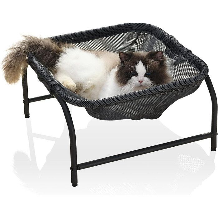Велике котяче ліжко-гамак JUNSPOW 43×43×24 см, квадратне, для великих котів та цуценят, підвищене місце для сну, з відмінною повітропроникністю, самостійне розташування