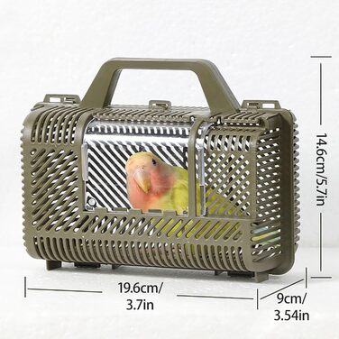 Транспортувальний контейнер для птахів STHOYN: дорожній клітка, переноска для папуг та канарек, зелений