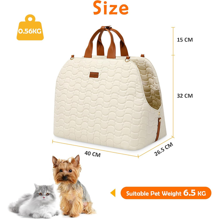 Трансформер для собак та котів ALLSOPETS: переноска, сумка-шоппер, автокрісло з безпечним ременем та кишенями. Біла переноска для маленьких тварин.