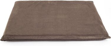 Ліжко для собак XL, велюр коричневий, 100 x 79 x 22 см | З м'яким вкладишем | Софа для великих собак