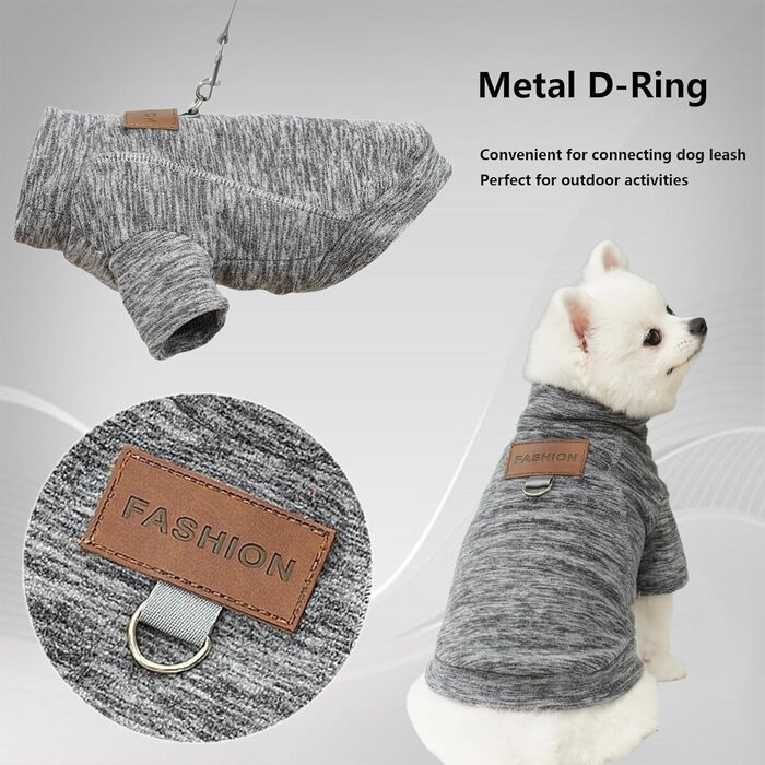 Пуловери для собак - 2/3 шт. з флісу, теплі, з високим коміром, для маленьких собак, кошенят, зимовий одяг для тварин (B-Сірий, фіолетовий, синій, XL)