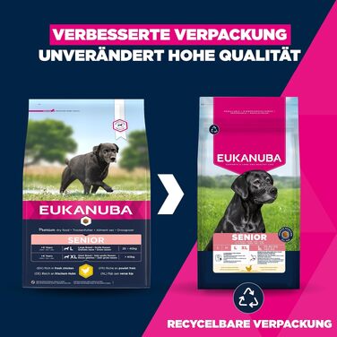 Сухий корм для собак великих порід Eukanuba Senior з куркою, преміум-клас, 15 кг