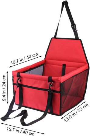 Сумка-переноска для собак та котів BESPORTBLE - дихаюча, безпечна, з регульованим ременем та кишенею для зберігання (червона)