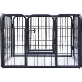 Клітка-вольєр для цуценят Melko, складана, сіра, 91 x 63 x 61 см