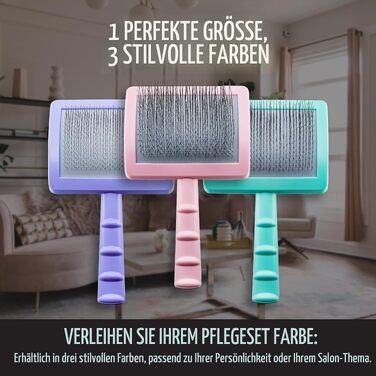 Щітка-розчіс Tauro Pro Line для собак та котів, S, м'яка щетина для розплутування довгої та кучерявої шерсті, м'ятна (10,5 x 6,5 см)