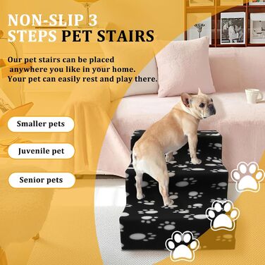 Сходинки для собак на 3 щабели, 30 см, знімний чохол, неслизькі. Підходять для собак та котів, маленьких та середніх порід.