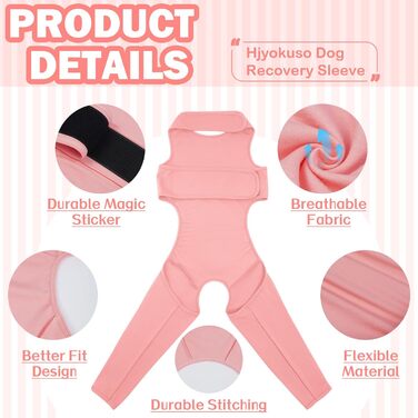 Комбінезон для собак після операції на ногах, захист від витікання, запобігає інфекціям, розмір L, рожевий