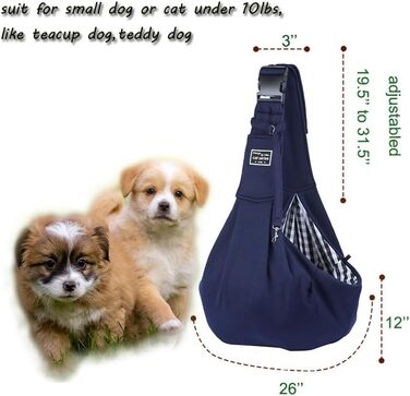 Тканинна переноска для собак та котів, блакитна, до 4,5 кг