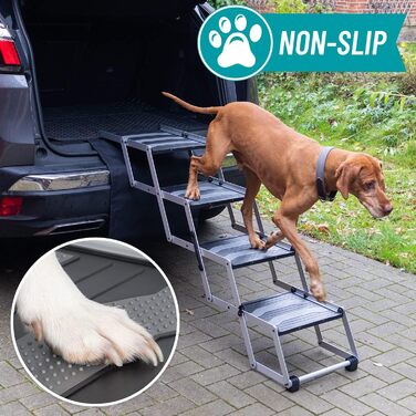 Сходинка для собак VOSS.PET, 4 сходинки, з алюмінію, з килимком, для автомобіля