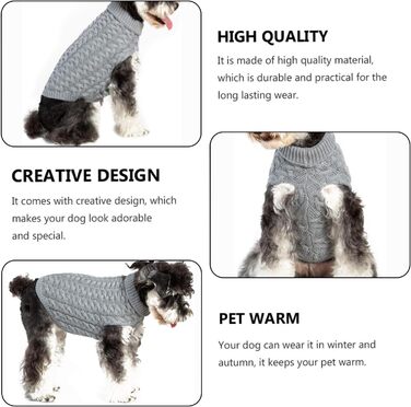 Пуловер для собак на зиму, теплий светр для тварин, зручний ростовний одяг для цуценят, котів та собак різних розмірів (M, сірий)