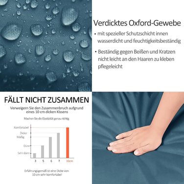 Ортопедичне ліжко для собак з Memory Foam, блакитне, розмір M. Ліжко для собак з шаруватого пінополіуретану, знімний, пральний чохол. Підходить для собак маленьких, середніх та великих порід.