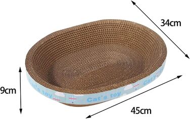 Килимок-клітка для котів Baoblaze Ovaler: іграшка-клітка з картону, лежанка, дряпалка для котів середніх та великих порід, 45x34x9 см