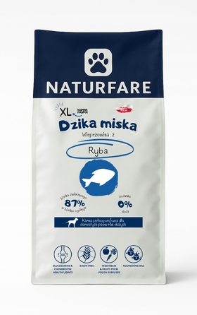Корм для собак великих порід Naturfare Dzika Miska, свинина з рибою, 12 кг