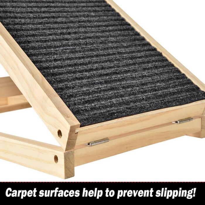 Сходинки для собак, складані, 100 см, регульована висота, дерев'яна рампа для собак, для дивана, авто, ліжка, з антиковзким покриттям