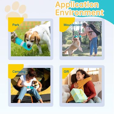 Портативна пляшка для води для собак, нержавіюча сталь, не протікає, диспенсер для води та корму для цуценят, для подорожей, прогулянок, походів та активного відпочинку