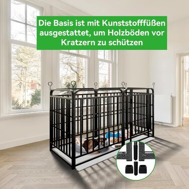 КіяГро вольєр для цуценят 544см, 8-секційний, розкладний, з дверцятами, для собак, котів, кроликів, для саду, без інструментів