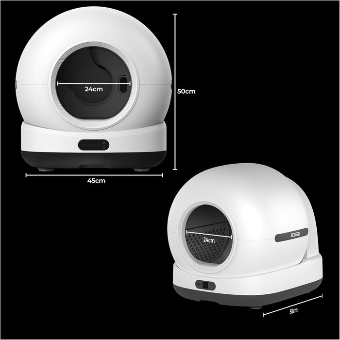 Автоматичний лоток для котів Zedar K1200 з самоочищенням та додатками – включає килимок та 3 рулони пакетів – 82л, XXL
