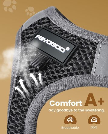 Шлейка для котів FAYOGOO з поводом, шлейка для котів анти-вислизання, регульована, з світловідбиваючими смугами, чорна M (1 шт.)