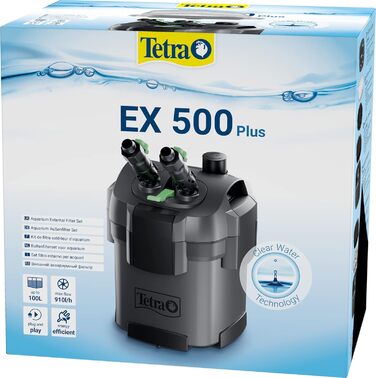 Зовнішній фільтр Tetra EX 500 Plus для акваріумів до 100 л, потужний фільтр для кришталево чистої води