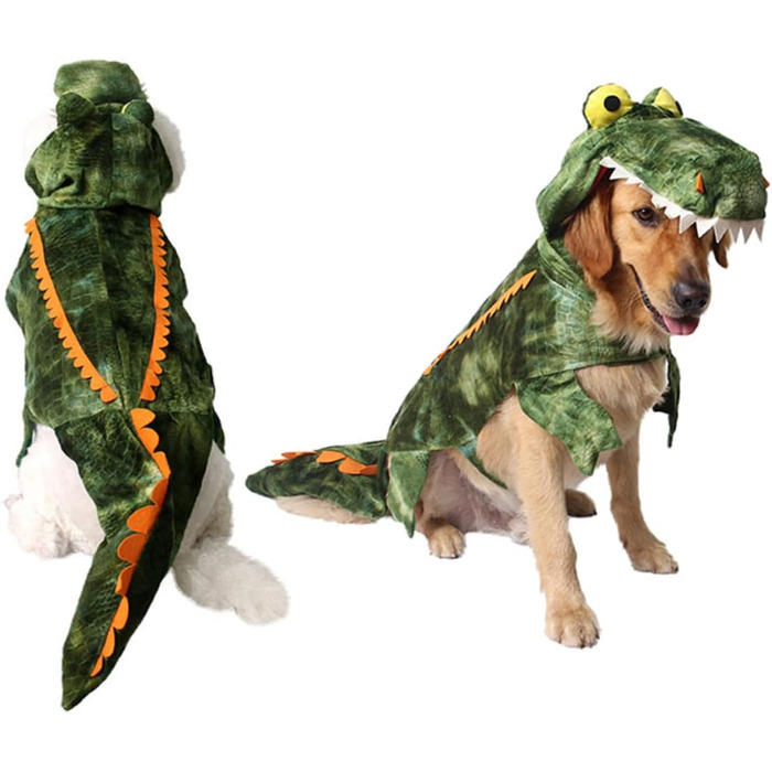 Костюм крокодила для собак - теплий, м'який, для маленьких собак, цуценят та котів. Ідеально для фотосесій та свят (3 шт.)