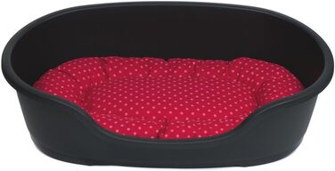 Корзина для собак Adena, 71 x 48 см, антрацит + подушка з принтами, 71 x 48 x 22 см, дизайн 9