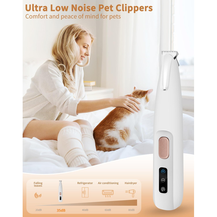 Професійний триммер для собак та котів PawTrim Pro: безшумний, акумуляторний, з LED-підсвічуванням, вологостійкий, бездротовий. Ідеально для обрізки подушечок лап, зони навколо очей.