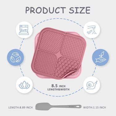 Килимок для собак ChefAide: повільна годівля, проти нудьги та тривоги, 21.6 x 21.6 см