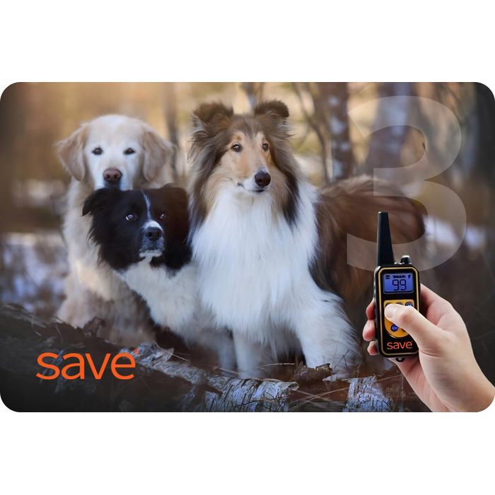 Електричний тренувальний нашийник для собак Save, чорна шкіра, розмір L/XL