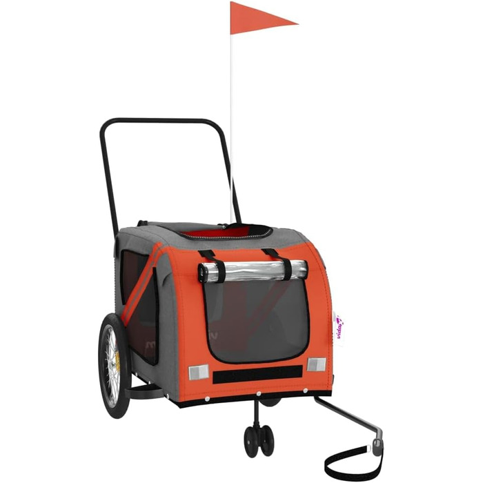 Причіп для велосипеда для собак та котів Оксфорд, оранжевий та сірий