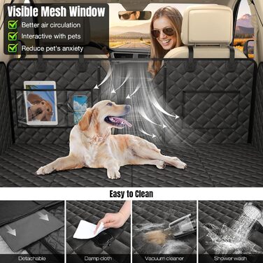 Захисний чохол на сидіння автомобіля для собак AsFrost, PU-шкіра, водовідштовхувальний, стійкий до подряпин, з жорсткою основою, для подорожей, кемпінгу, собачої лежанки