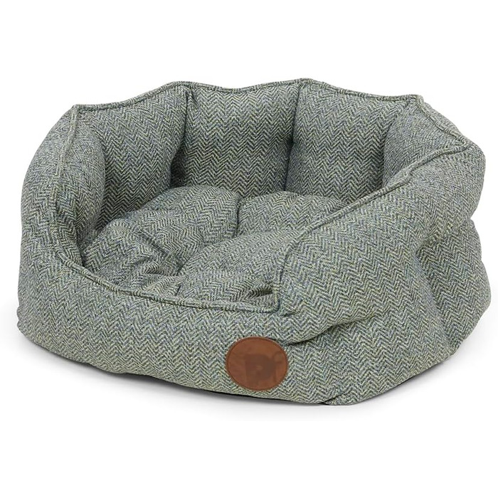 Килимок для собак Petface Sage Fischgräten, овал, низький, розмір S, сірий, візерунок 'риб'яча кістка'