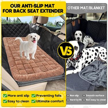 Лоіон килимок для собак в авто, м'який, захист заднього сидіння, великі собаки, антиковзаючий, легко миється, стійкий до подряпин, комфортний, 127x62.5 см, коричневий