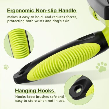 Щітка для собак з довгим волоссям Pecute, щітка для котів, щітка для домашніх тварин, самоочисна висмикувана щітка, класична модель L