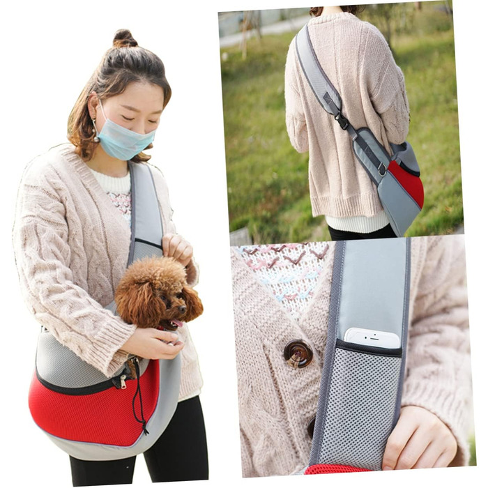 Сумка-переноска для тварин BESPORTBLE, червона, 45x12x30 см - для собак та котів