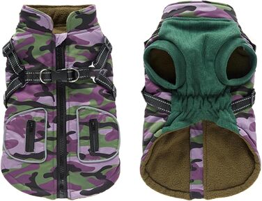 Зимова куртка для собак з інтегрованим шлейкою, світловідбиваючі смуги, розмір XXL (L), ізольована