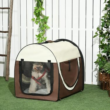 Складаний бокс для транспортування собак Pawhut XXL, 97x71x76 см, кава-крем, переноска для тварин