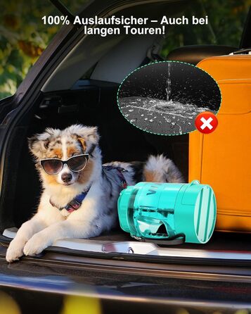 Турбопляшка для собак Lesotc 2200 мл: велика, портативна, для подорожей та кемпінгу (м'ятний)