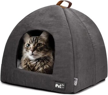 Затишна закрита котяча хатинка-іглу BES Cat BEF, середня, сіра