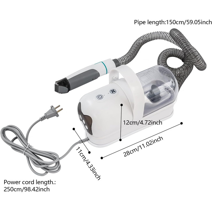 Набір для стрижки тварин 7-в-1 Fellschermaschinen-Set: стрижка, видалення шерсті собак та котів, 400W, 13000Pa, 6 насадок