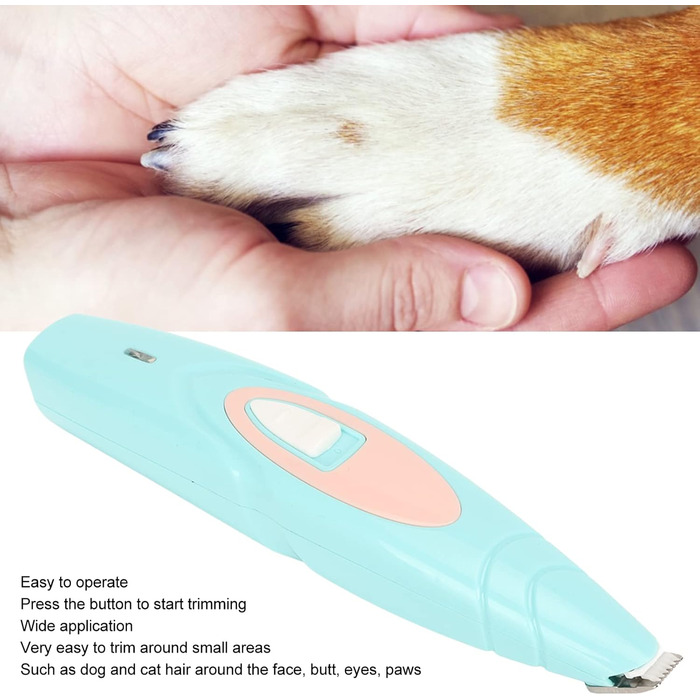 Набір для догляду за собаками Flexman: машинка для стрижки, шлифувальник нігтів, тример для обличчя, задньої частини тіла та очей (блакитний)